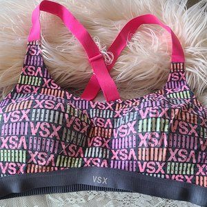 Victoria's Secret VSX Lightweight Sports Bra Wireless Adjustable Wide Straps S